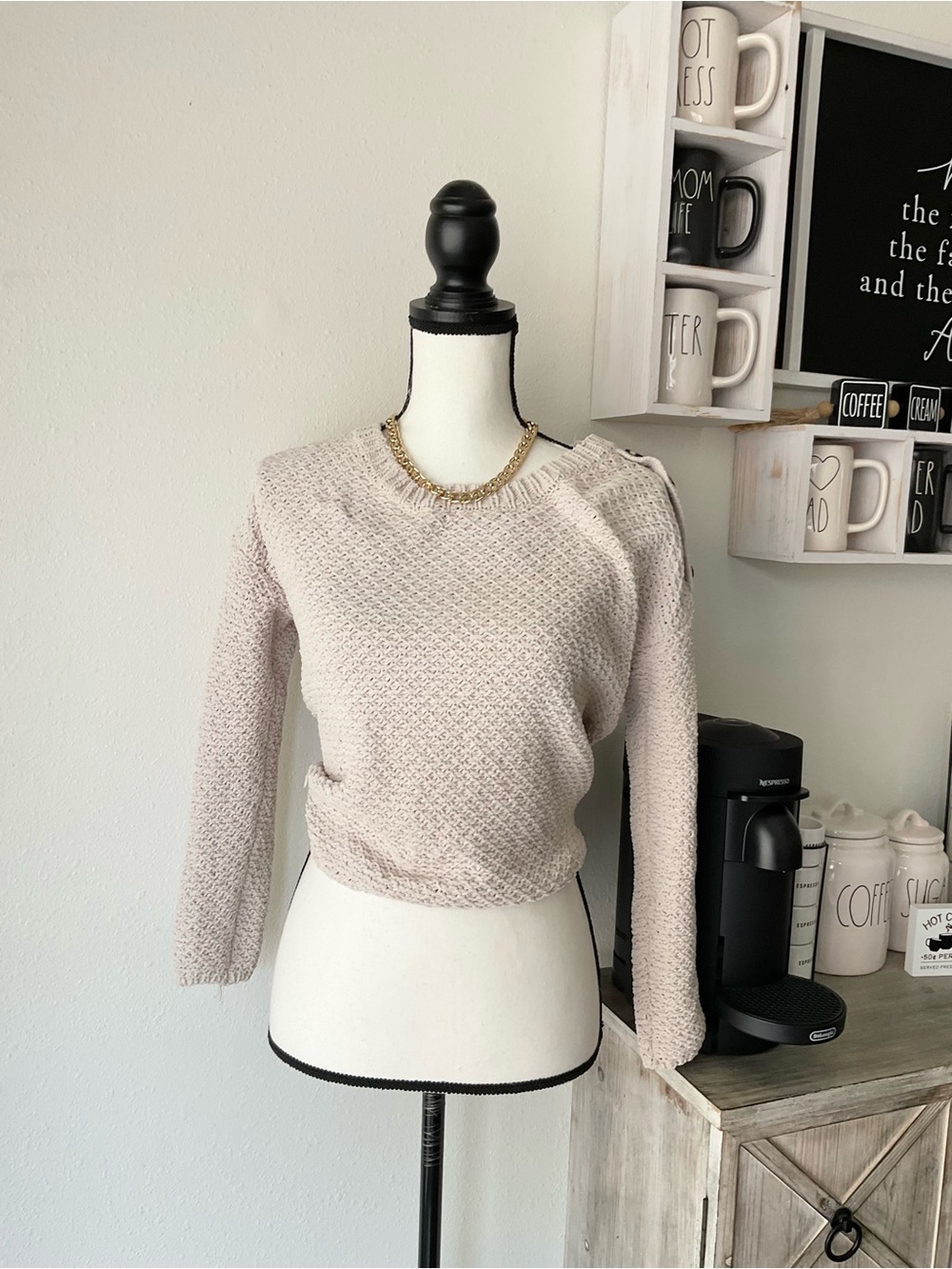 Cream Cropped Sweater
